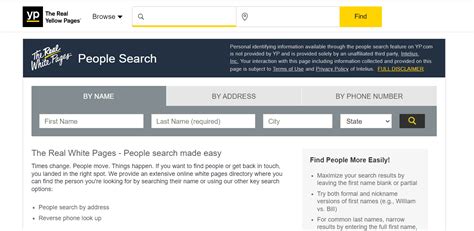 Yellow pages people search - YP.com local search connects you with over 19 million local businesses. Find people and find the right business and get things done! YP, the new way to do, aka Yellow Pages. Find a business. Find a business. Where? ... According to YP.com "The Real Yellow Pages", you'll find there are 8,844 restaurants in Los Angeles that you can select from ...